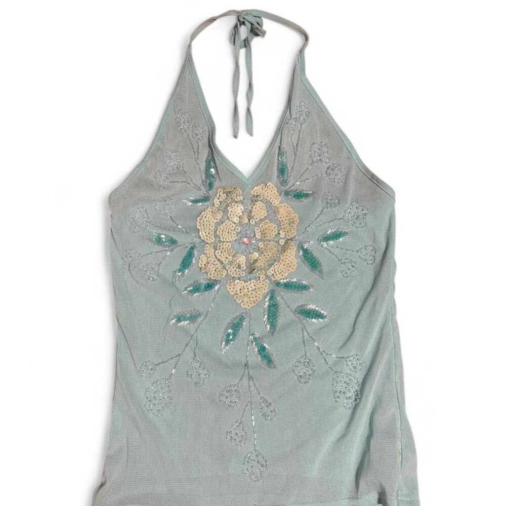 B. Pich halter top with sequin floral design #halter #sequin